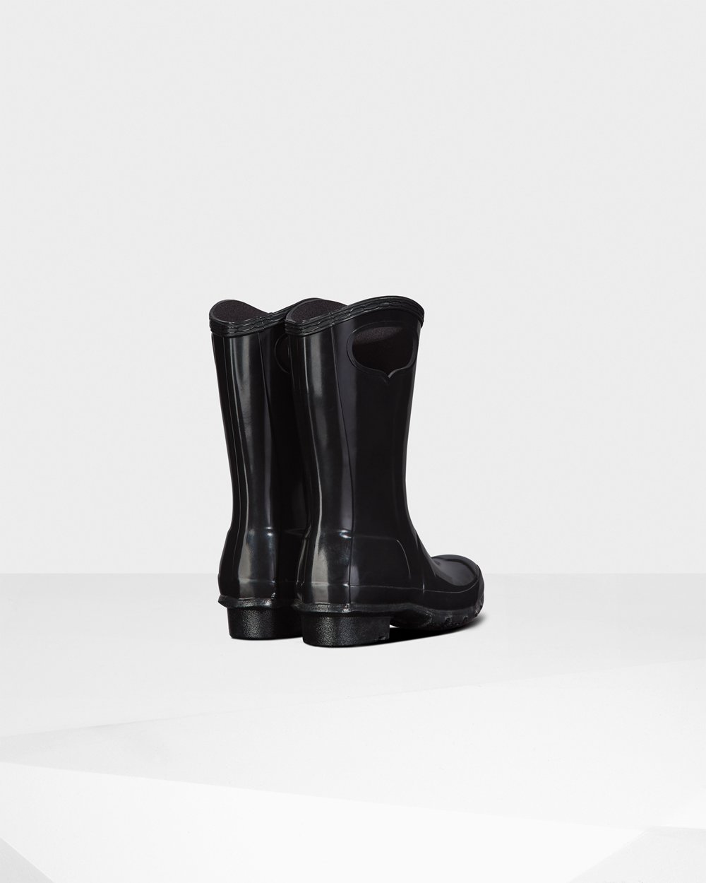 Botas de Lluvia Hunter Niños - Original Big Grab Handle Gloss - Negros - EWDVJHX-10